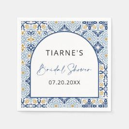 Aangepast Vrijgezellenfeest voor Amalfi Yellow Blu Servet