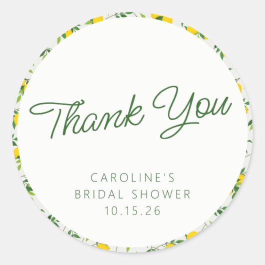 Aangepast Vrijgezellenfeest voor het Citroenfruitp Ronde Sticker (Voorkant)