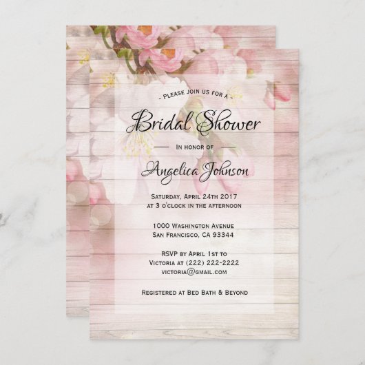 Aangepast Vrijgezellenfeest voor Rustic Cherry Blo Kaart (Voorkant / Achterkant)