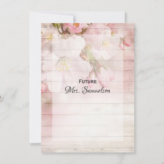 Aangepast Vrijgezellenfeest voor Rustic Cherry Blo Kaart (Achterkant)