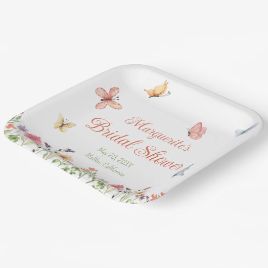 Aangepast Vrijgezellenfeest voor wilde bloemen en  Papieren Bordje (Gebogen)