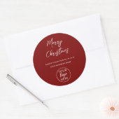 Aangepast vrolijk kerstfeest bedrijfslogo ronde sticker (Envelop)