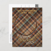 Aangepast vrolijk knuffelig Thanksgiving geruit pa Briefkaart (Voorkant / Achterkant)
