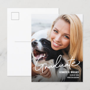 Aangepast Vrouw Afstuderen Fotosjabloon School Aankondigingskaart