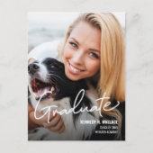 Aangepast Vrouw Afstuderen Fotosjabloon School Aankondigingskaart (Voorkant)