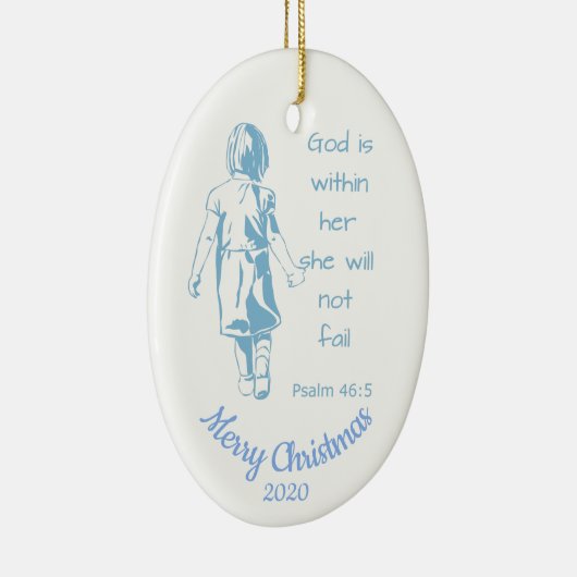 Aangepast Vrouw met kerstscripts Aanmoedigen Keramisch Ornament (Rechts)