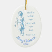 Aangepast Vrouw met kerstscripts Aanmoedigen Keramisch Ornament (Voorkant)