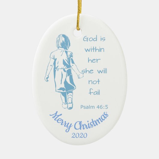 Aangepast Vrouw met kerstscripts Aanmoedigen Keramisch Ornament (Voorkant)