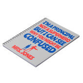 Aangepast Vrouw Principal grappig Superheld rood b Notitieboek (Linkerzijde)