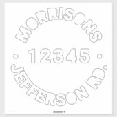 Aangepast vuilnisafval recyclingafval Adres nummer Sticker (Vel)