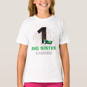 Aangepast vuilniswagen Birthday Party zuster T-shirt