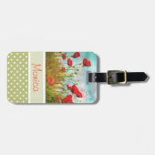 Aangepast vun Classic Poppy Flowers Meadow Field Bagagelabel (Voorkant horizontaal)