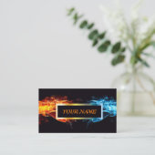 Aangepast vuur in ijs Visitekaartje met pictogramm (Staand voorkant)