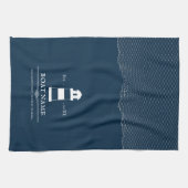 Aangepast vuurtoren Nautical Blue Theedoek (Horizontaal)