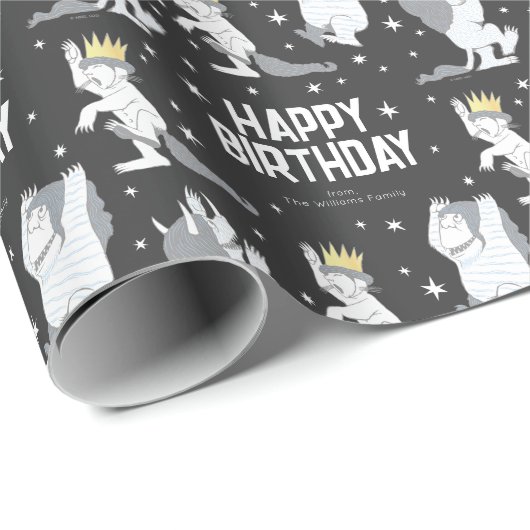 Aangepast waar de wilde dingen een gelukkige dag z cadeaupapier (Rol Hoek)