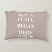 Aangepast Waar Het Alles Begon Coördinaten Accent Kussen (Achterkant)