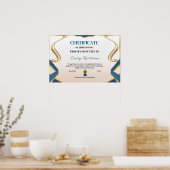 Aangepast waarderingscertificaat Goud Certificaat  Poster (Keuken)