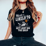 Aangepast Waarschijnlijk meest geschikt voor cruis T-shirt<br><div class="desc">Maak je klaar om in stijl te kruipen met onze hilarische 'Meest waarschijnlijke' groepjes die overeenkomen met shirten! Deze shirten zijn perfect voor familievakantie, vriend getaways, of bachelorette feestjes, zodat iedereen in je fractie aan het lachen is. Kies uit een verscheidenheid aan hete titels en overeenkomstige afbeeldingen, zoals "het waarschijnlijkst...</div>