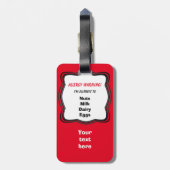 Aangepast waarschuwingsbericht bagagelabel (Achterkant verticaal)