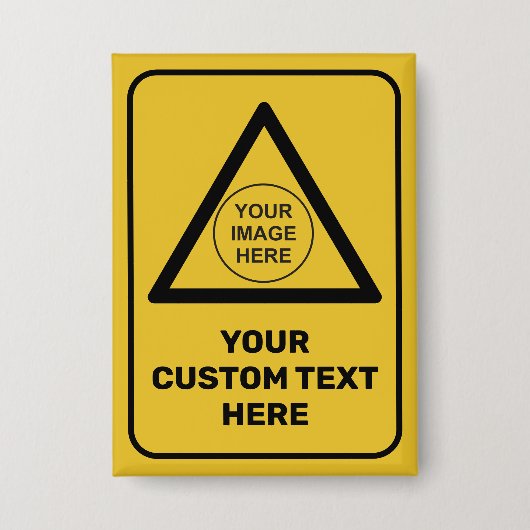 Aangepast waarschuwingsdriehoeksbord button (Voorkant)