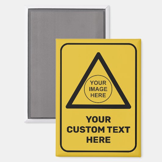 Aangepast waarschuwingsdriehoeksbord magneet (Voorkant / Achterkant)