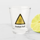 Aangepast waarschuwingsdriehoeksbord shot glas (Voorkant)