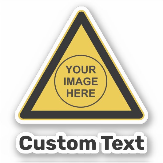 Aangepast waarschuwingsdriehoeksbord sticker (Voorkant)