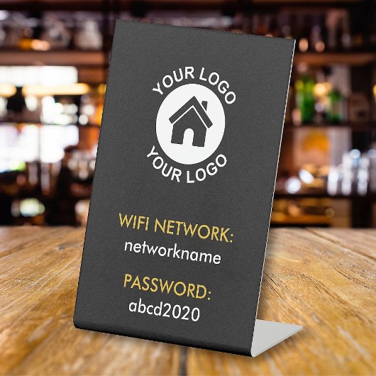 Aangepast wachtwoord voor Business Logo WiFi-netwe Reclamebord Met Voetstuk