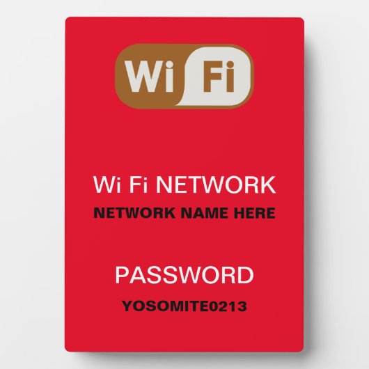 Aangepast wachtwoord voor WiFi-netwerk - Info Rode Fotoplaat (voorkant)