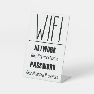 Aangepast wachtwoord voor WiFi-netwerk voor gasten Reclamebord Met Voetstuk