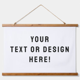 Aangepast wandtapijt met houten bovenkant - gepers hangend wandkleed