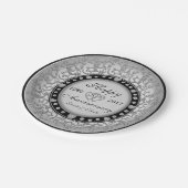 Aangepast warm monogram sierlijk Jubileum Papieren Bordje (Gekanteld)