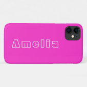 Aangepast, warm roze, eenvoudig Case-Mate iPhone case (Achterkant (horizontaal))