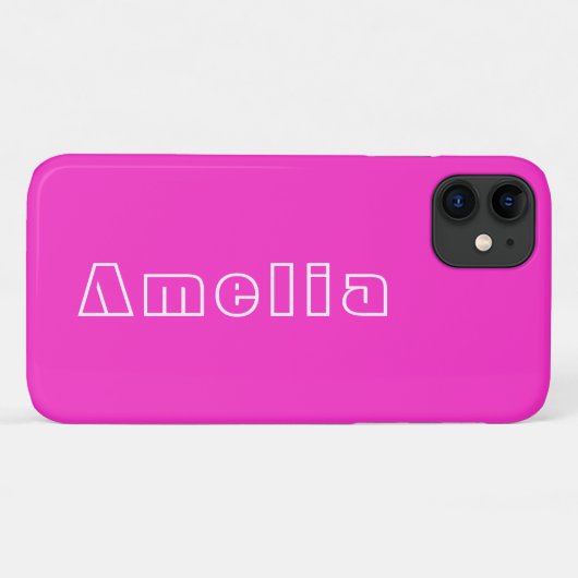 Aangepast, warm roze, eenvoudig Case-Mate iPhone case (Achterkant (horizontaal))