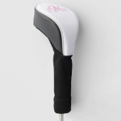 Aangepast warm roze Script-monogram aangepast Golfheadcover (Schuin)