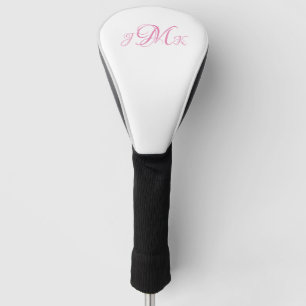 Aangepast warm roze Script-monogram aangepast Golfheadcover