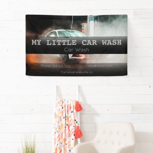 Aangepast wasprogramma voor auto's spandoek (Insitu)