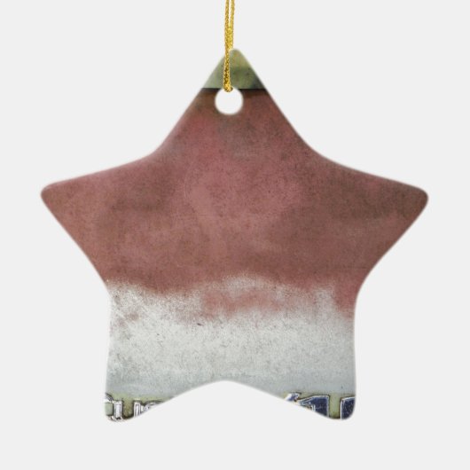 aangepast wasroze en wit keramisch ornament (Voorkant)