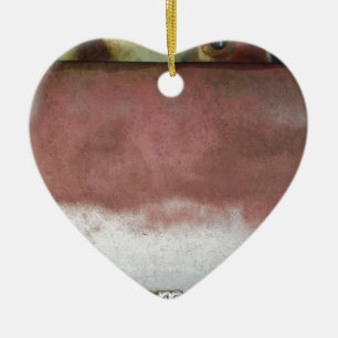 aangepast wasroze en wit keramisch ornament