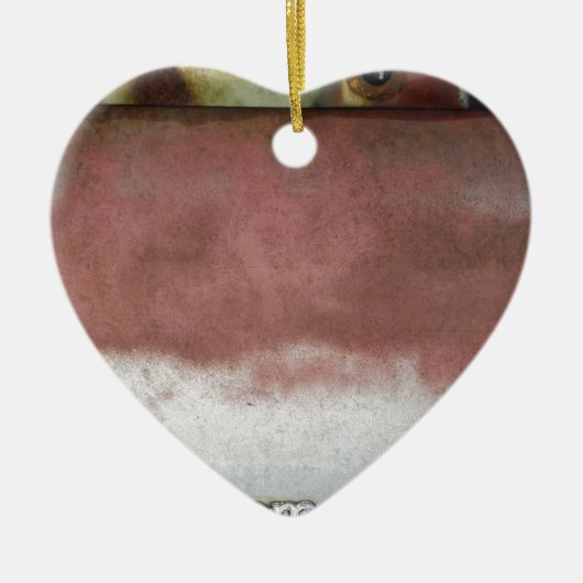 aangepast wasroze en wit keramisch ornament (Voorkant)