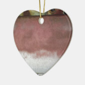 aangepast wasroze en wit keramisch ornament (Links)