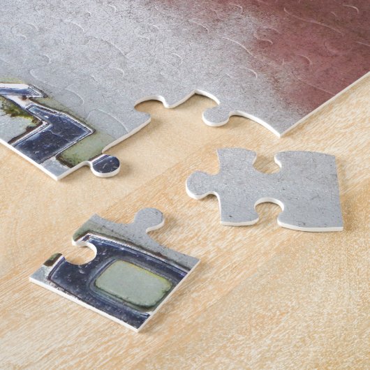 aangepast wasroze en wit legpuzzel (Zijkant)