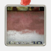 aangepast wasroze en wit metalen ornament (Voorkant)