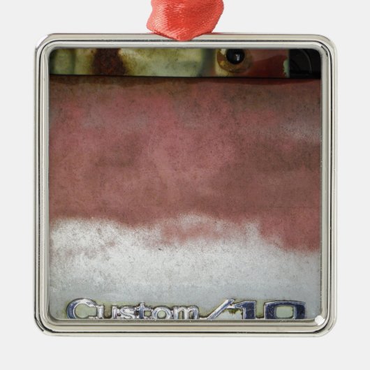 aangepast wasroze en wit metalen ornament (Voorkant)