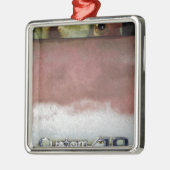 aangepast wasroze en wit metalen ornament (Links)