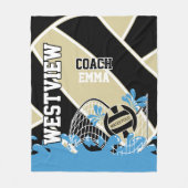 Aangepast - Water Polo 🤽 ♀️ in Gold, Black en Whi Fleece Deken (Voorkant)