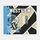 Aangepast - Water Polo 🤽 ♀️ in Gold, Black en Whi Fleece Deken (Voorkant (Horizontaal))