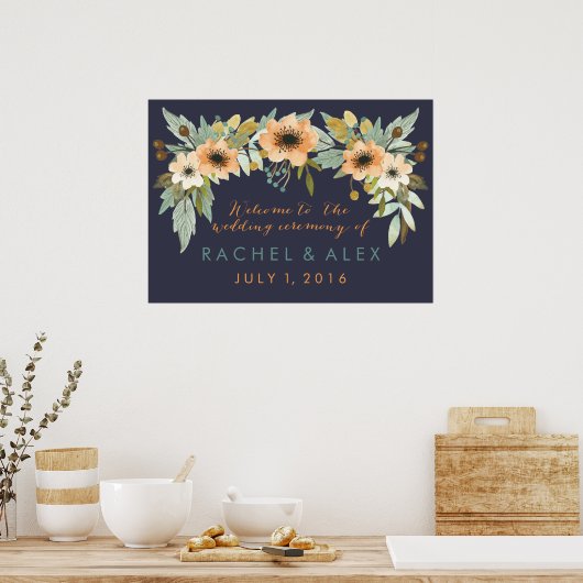 Aangepast Waterverf afvlakken WelkomstPoster Poster (Keuken)