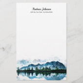 Aangepast waterverf bergen briefpapier (Voorkant)