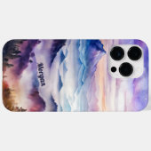 Aangepast waterverf bergmist landschap Case-Mate iPhone case (Achterkant (horizontaal))